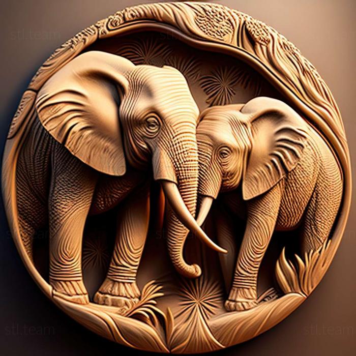 3D модель Знаменитое животное слонов Кастор и Поллукс (STL)